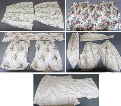 Lot 1157 - Assorted Printed Lined and Interlined Curtains...