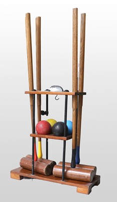 Lot 1422 - A Vintage Croquet Set on Stand