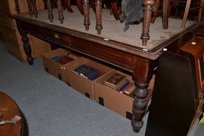 Lot 842 - A late Victorian pitch pine writing table