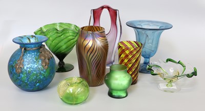 Lot 258 - A Glasform Iridescent Vase by John Ditchfield,...