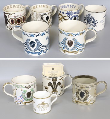 Lot 259 - A Quantity of Wedgwood Commemorative Mugs,...