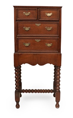 Lot 662 - Aan 18th Century-Style Oak Chest on Stand, the...