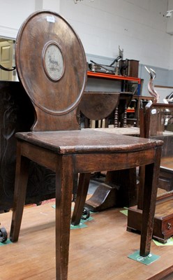 Lot 1298 - A George III Mahogany Hall Chair, early 19th...