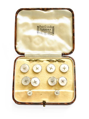 Lot 503 - A Mother-of-Pearl Cufflink. Dress Stud and...