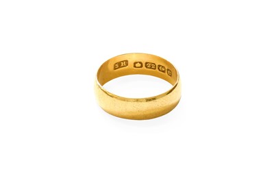 Lot 341 - A 22 Carat Gold Band Ring, finger size N1/2