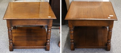 Lot 1466 - A Pair of Oak Two-Tier Lounge Tables, in...