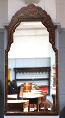 Lot 1269 - A Lacquered Chinoiserie Hanging Wall Mirror,...