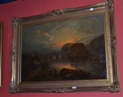 Lot 872 - River landscape, W.S Goodwin 80.5cm by 111.5cm overall, including the frame