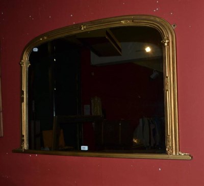 Lot 898 - A gilt overmantel mirror