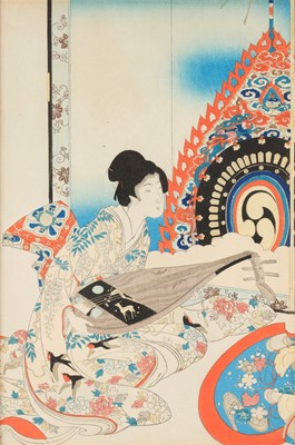 Lot 103 - After Toyohara Chikanobu (1838-1912) Geisha...