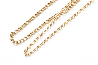 Lot 423 - A 9 Carat Gold Trace Link Chain, length 44.5cm;...