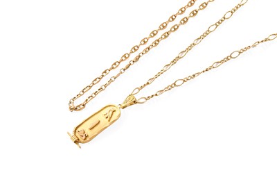 Lot 382 - A 9 Carat Gold Fancy Link Necklace, length...