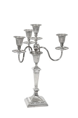 Lot 2317 - A Victorian Silver Four-light Candelabrum