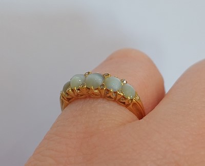 Lot 2146 - A Cat's-Eye Chrysoberyl Ring, circa 1900 the...