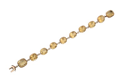 Lot 2133 - A Victorian Citrine Bracelet ten vari-sized...