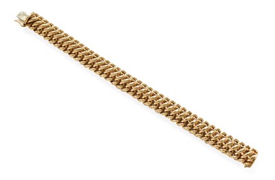 Lot 421 - A 9 Carat Gold Fancy Link Bracelet, length 18.7cm