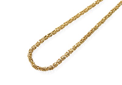 Lot 398 - A 9 Carat Gold Fancy Link Necklace, length 50cm