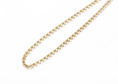 Lot 404 - A 9 Carat Gold Cable Link Chain, length 44.2cm