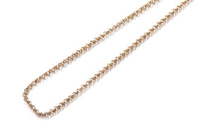 Lot 415 - A Faceted Cable Link Necklace, stamped '9K',...