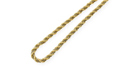 Lot 352 - A 9 Carat Gold Bi-Colour Rope Twist Necklace,...