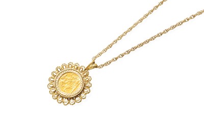 Lot 342 - An 1898 Half Sovereign Pendant on Chain, the...