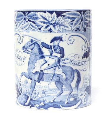 Lot 118 - A Pearlware Commemorative Mug, circa 1820,...