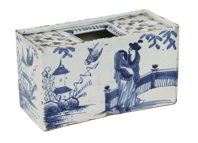 Lot 1 - An English Delft Flower Brick, circa 1750,...