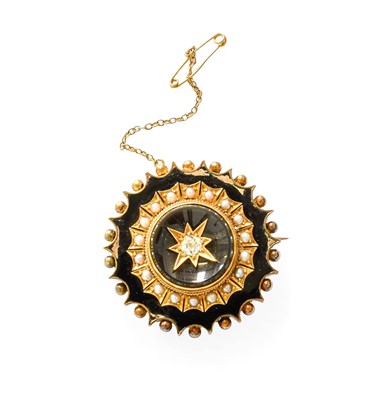 Lot 406 - An Enamel, Onyx, Split Pearl and Diamond...