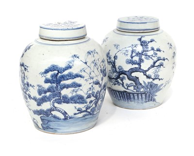 Lot 207 - Two Chinese Porcelain Ginger Jars and Covers,...