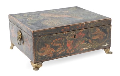 Lot 210 - A Regency Painted Workbox, circa 1830, with a...