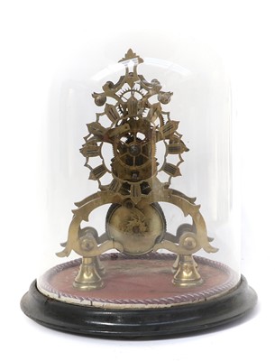 Lot 246 - A Brass Skeleton Mantel Timepiece, circa 1890,...