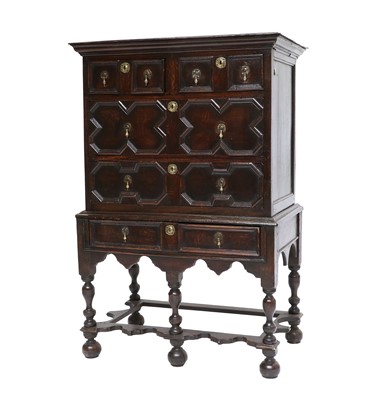 Lot 283 - A Late 17th Century Oak Chest on Stand, the...