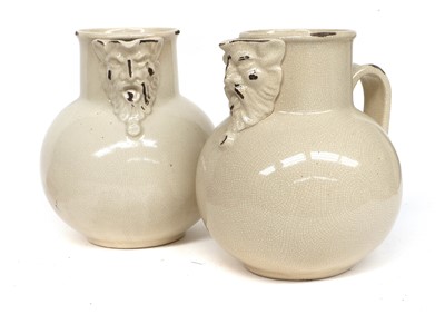 Lot 259 - A Pair of Pottery Masked Jugs, modern,...