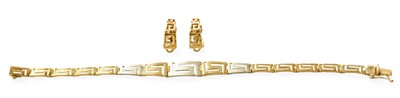 Lot 416 - A Greek Key Pattern Bracelet, stamped '585',...