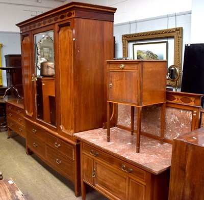 Lot 1341 - An Edwardian Mahogany & Inlaid Three-Piece...