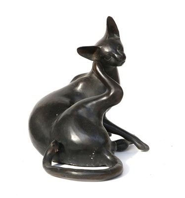 Lot 258 - A 20th Century Bronze Model of a Siamese Cat,...