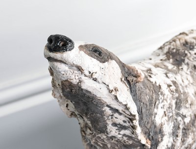 Lot 149 - Nick Mackman SWLA (b.1972) Badger Signed, raku...