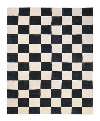 Lot 211 - Moroccan Flatweave Rug of Checkerboard Design...