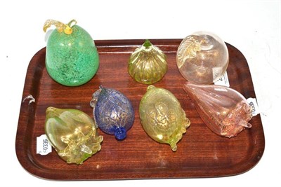 Lot 29 - Seven Murano glass fruits