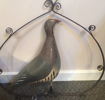 Lot 17 - A Folk Art Painted Tin Partridge, mid 20th...