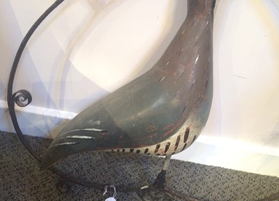 Lot 17 - A Folk Art Painted Tin Partridge, mid 20th...