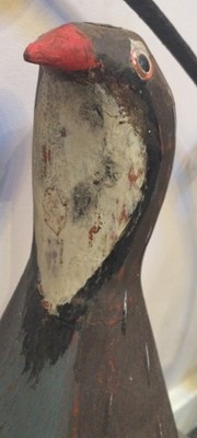 Lot 17 - A Folk Art Painted Tin Partridge, mid 20th...