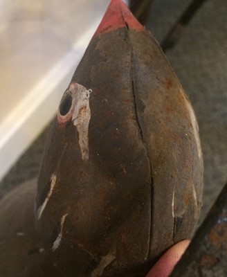 Lot 17 - A Folk Art Painted Tin Partridge, mid 20th...