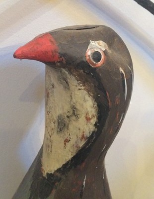 Lot 17 - A Folk Art Painted Tin Partridge, mid 20th...