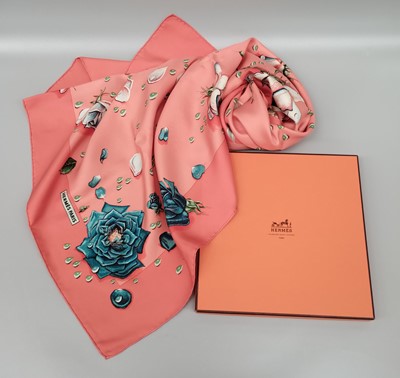 Lot 1170 - Hermès Silk Scarf La Rosee Designed by Anne...