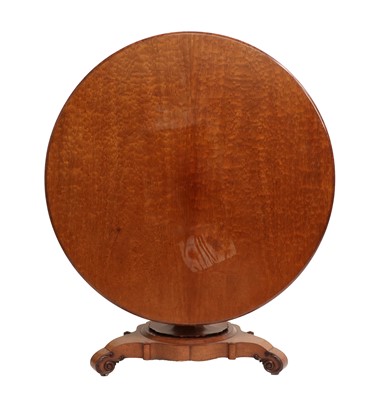 Lot 389 - A Victorian Silky Oak and Tilt-Top Circular...