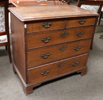 Lot 1358 - A George III Oak Straight-Front Chest of...