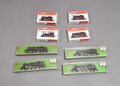 Lot 3267 - Fleischmann Piccolo N Gauge Four Tank Locomotives