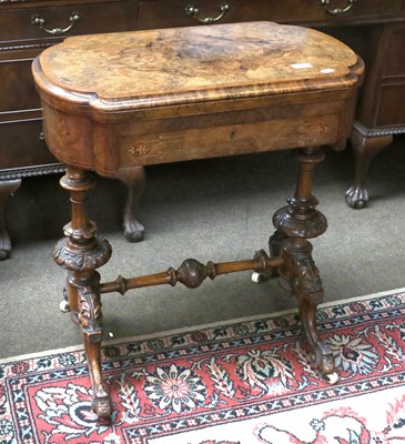 Lot 1325 - A Victorian Walnut & Inlaid Games Table, of...