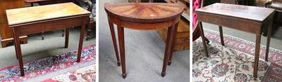 Lot 1323 - A George III Mahogany Fold-Over Tea Table, of...